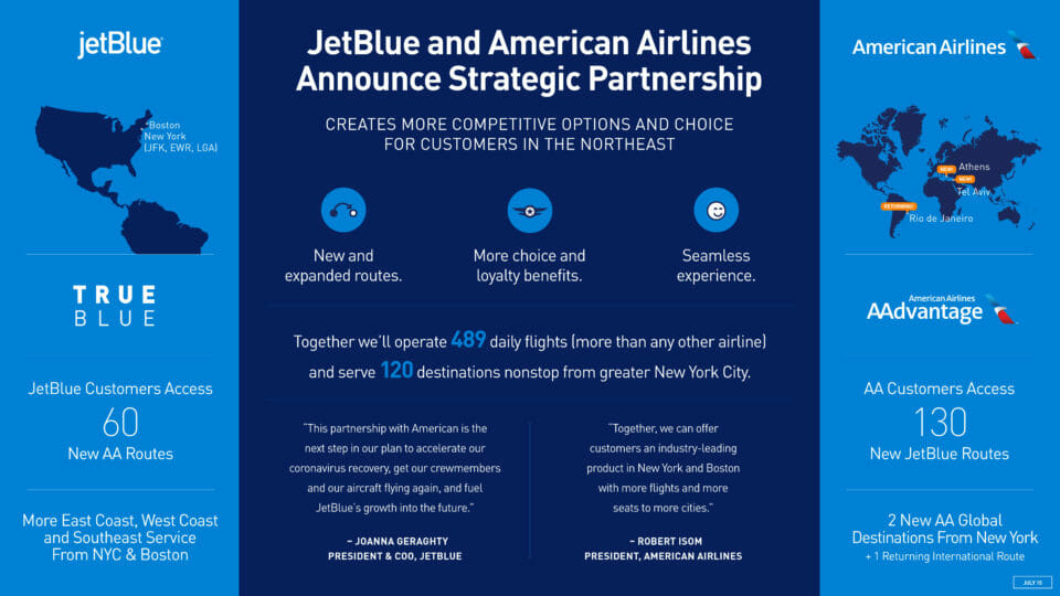 a blue advertisement with white text