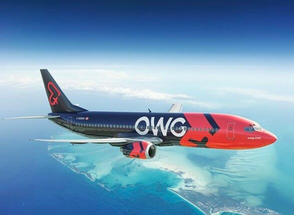 a plane flying over water