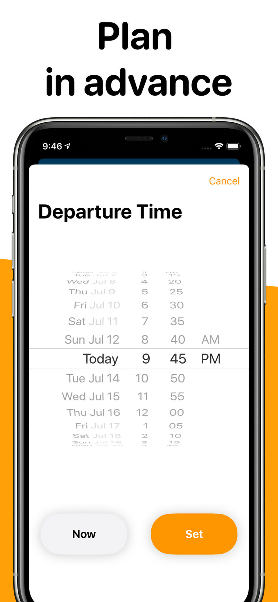 Weather on the Way - select departure time