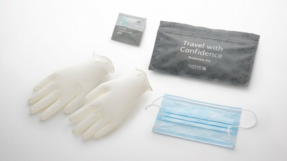 a medical gloves and a mask