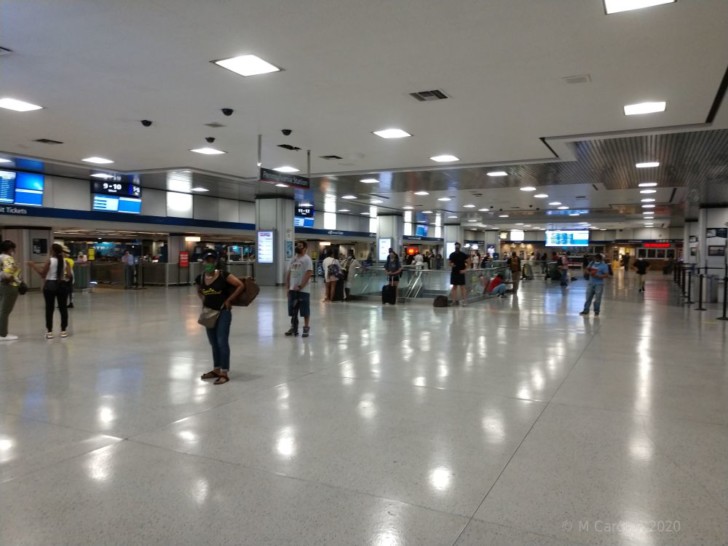 people in a large airport