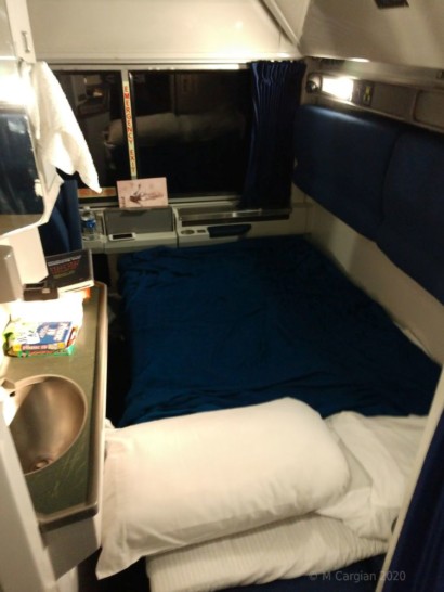 a bed in a room