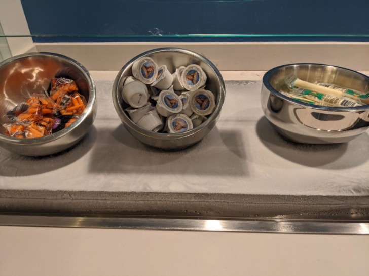 a group of bowls of food