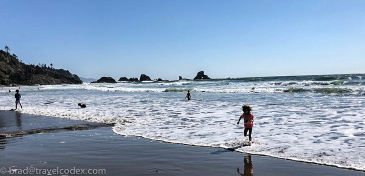 a child running in the water