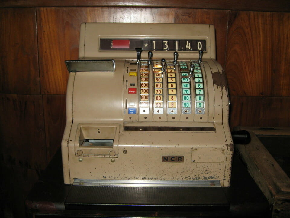 a cash register with numbers on it