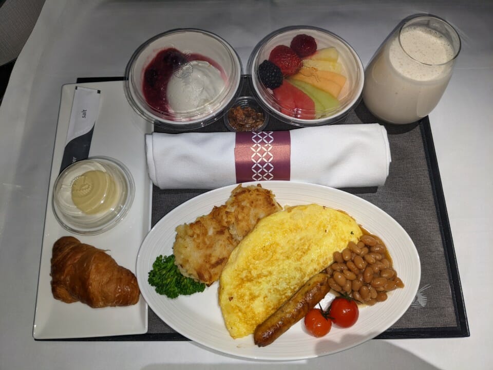 Qatar Airways Qsuite food