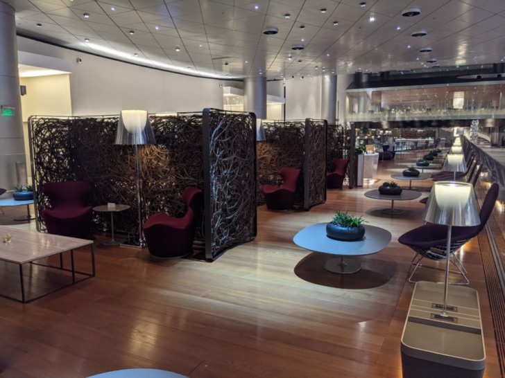 a room with tables and chairs