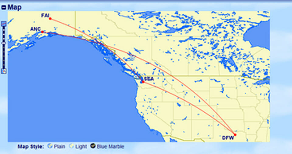 Dallas to Alaska flights