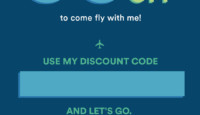a blue and green discount coupon