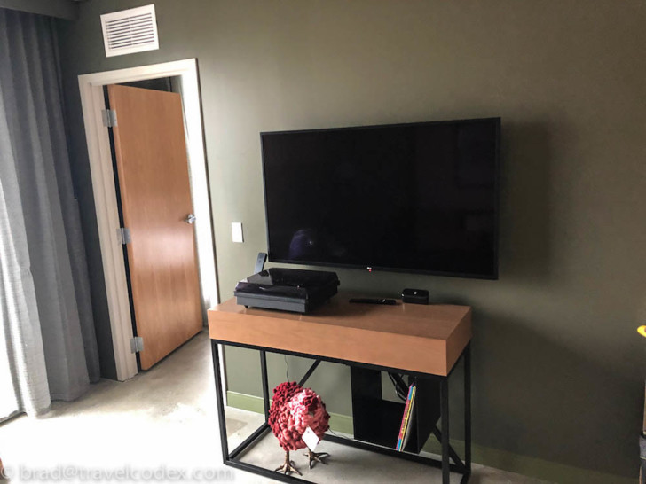 a tv on a table