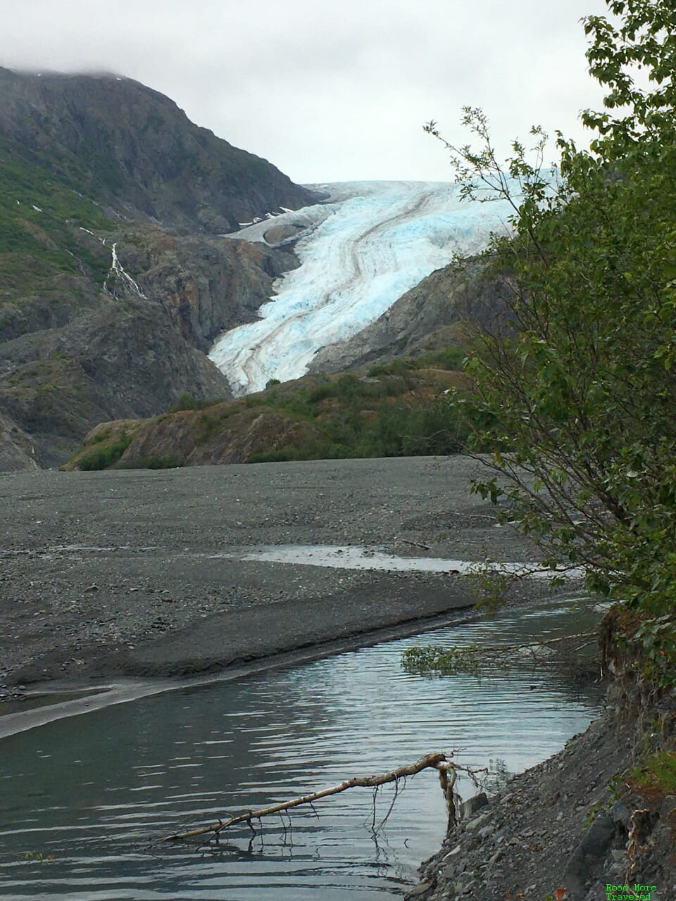 Glacier Hopping in Southern Alaska - Exit Glacier behind Exit Creek