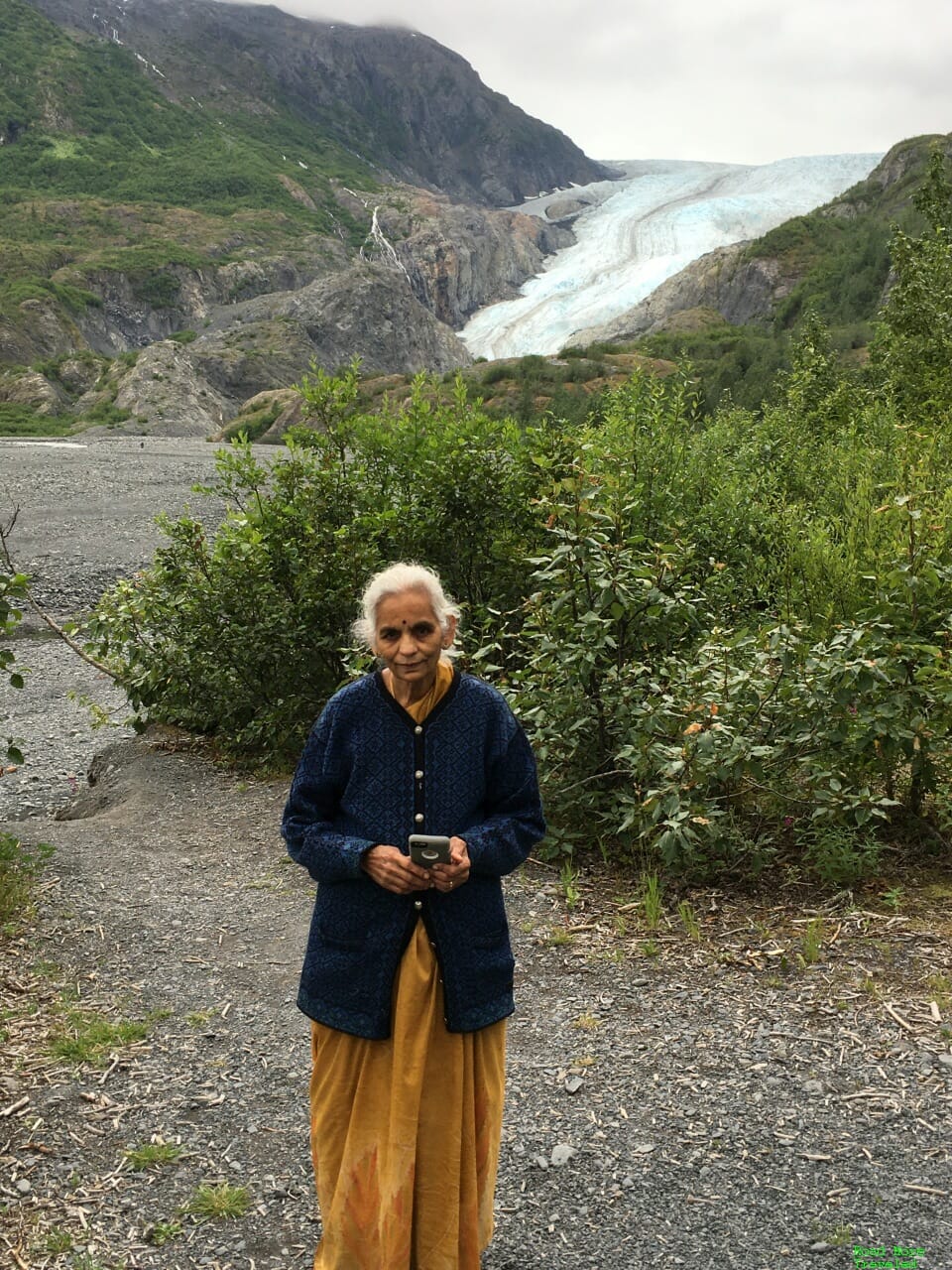 Mom in front of Exit Glacier, Alaska