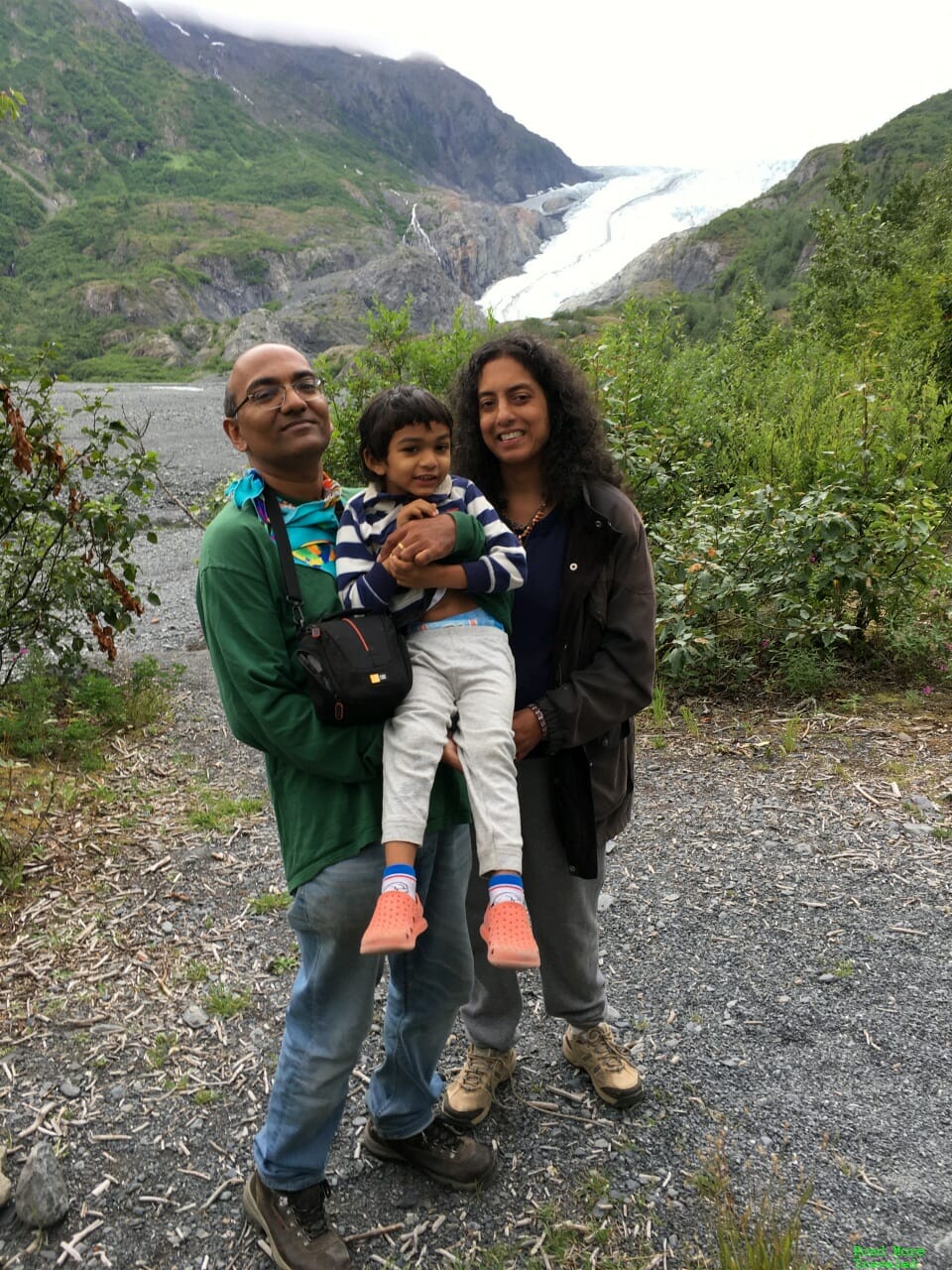 Glacier Hopping in Southern Alaska - family photo at Exit Glacier