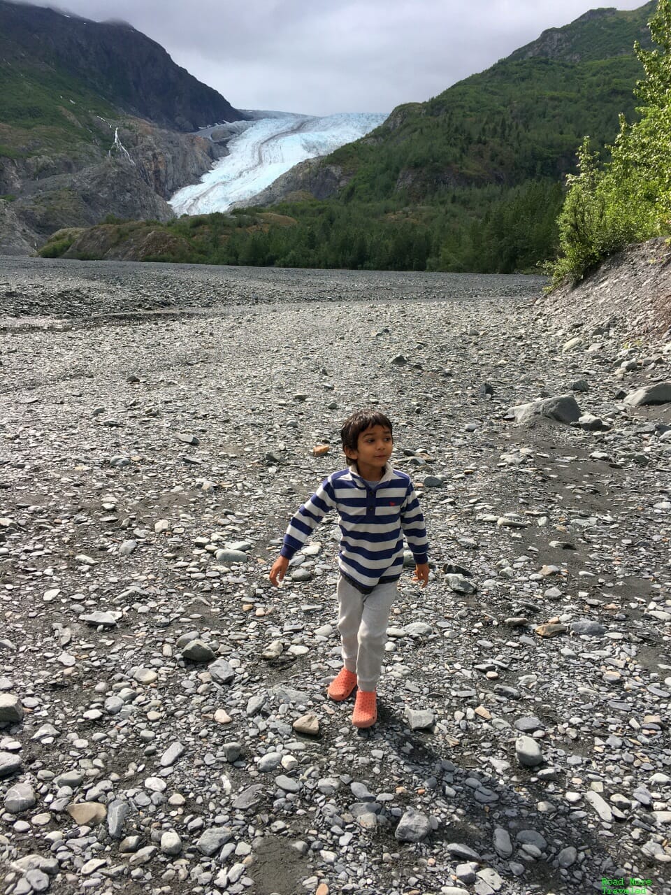 Glacier Hopping in Southern Alaska - walking on the gravel