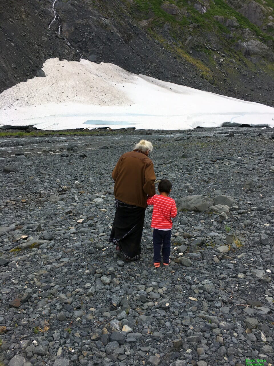 Approaching the ice at Byron Glacier