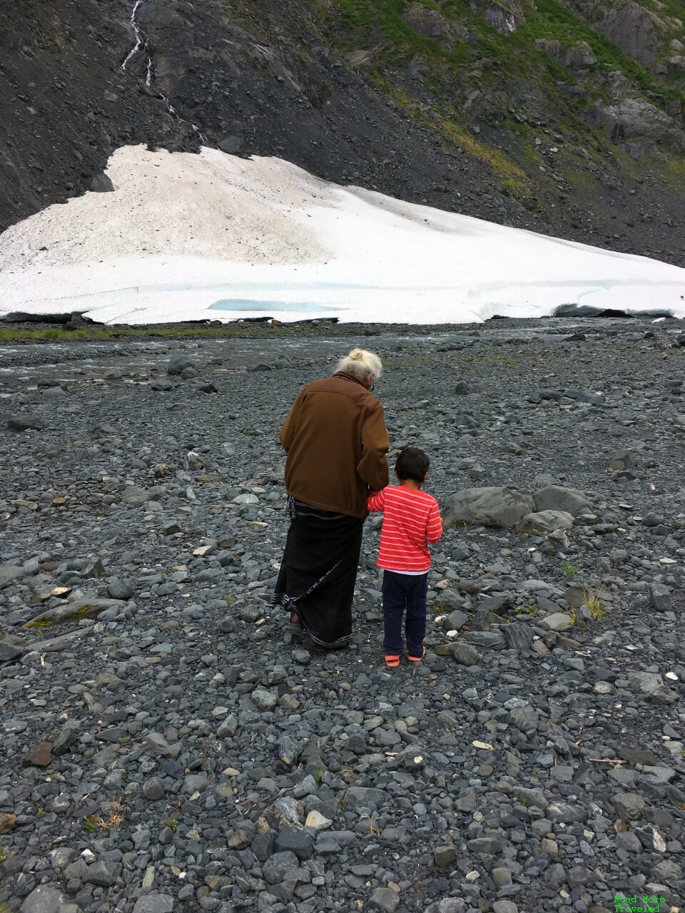 Approaching the ice at Byron Glacier