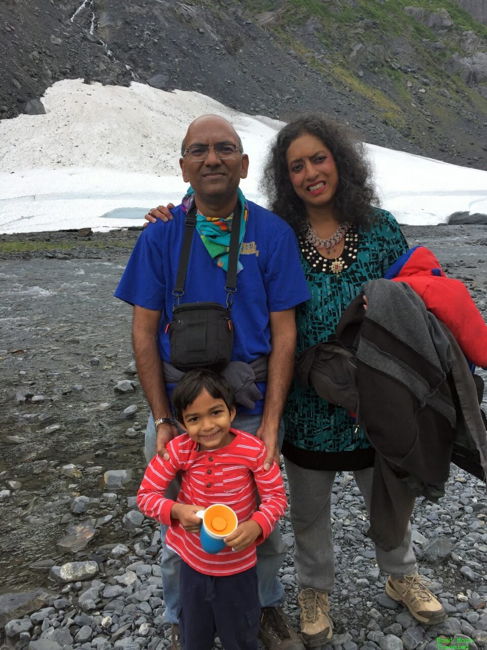 Glacier Hopping in Southern Alaska - family photo at Byron Glacier