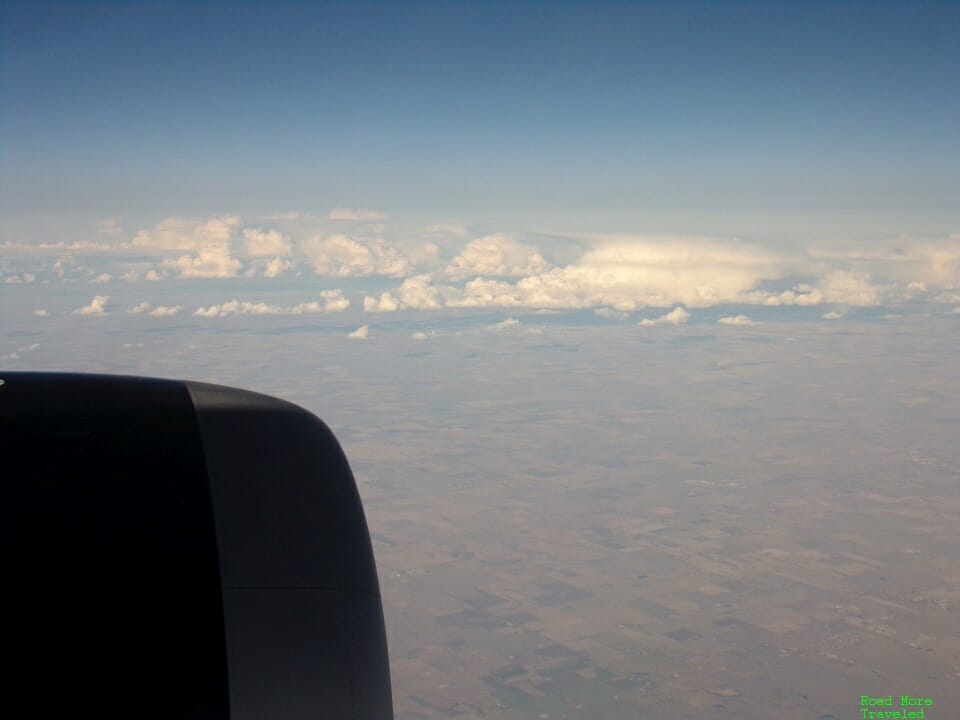 Flying over the prairies of Manitoba