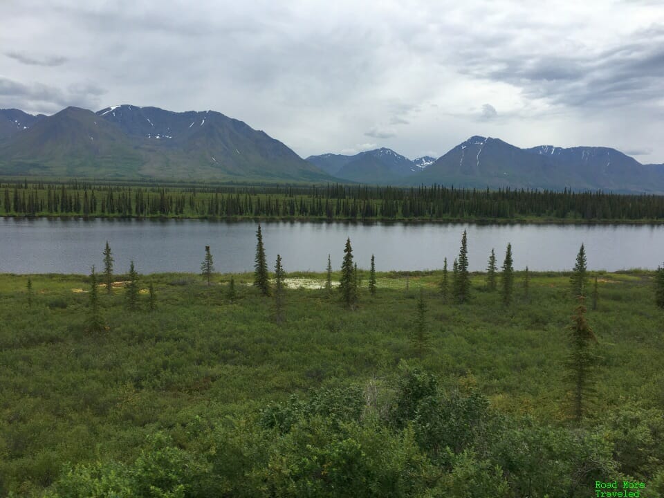 Alaska Range behind small lake