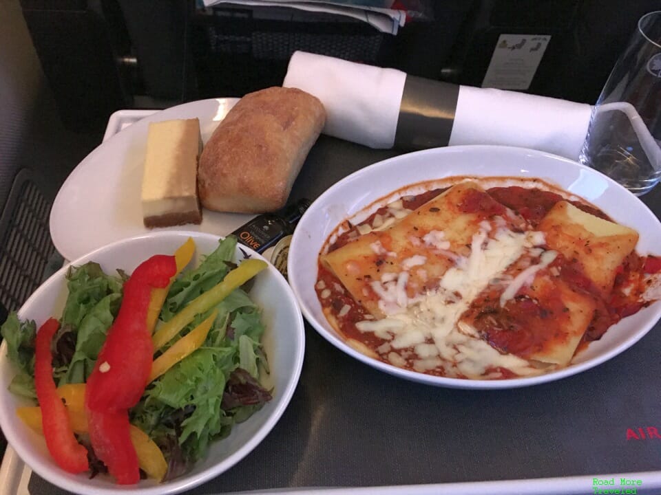 Air Canada B789 Premium Economy lunch service