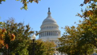 a white building with a dome and trees