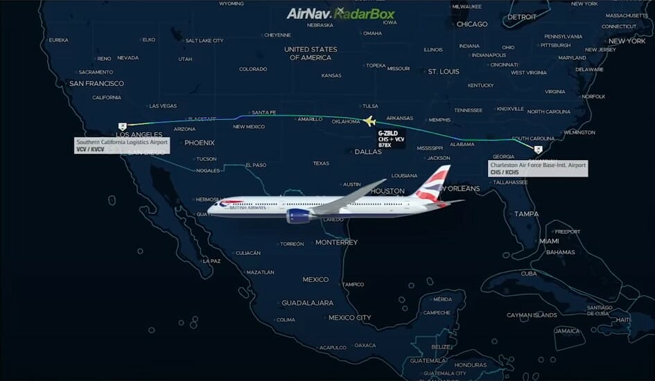 a plane flying over a map