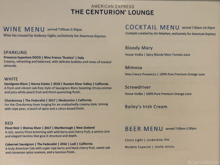 a menu with text and images