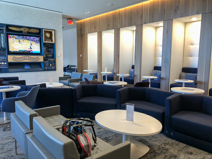 a room with couches and tables