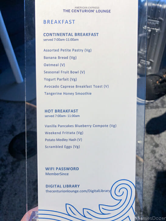 a menu of breakfast in a plastic case