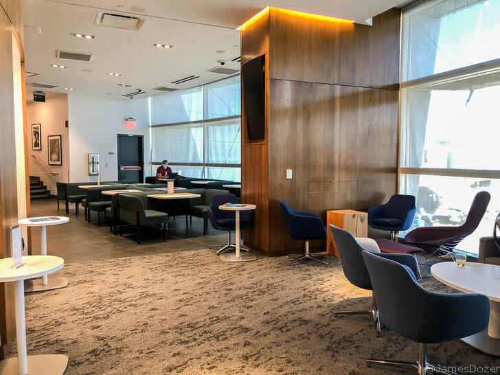 a room with tables and chairs