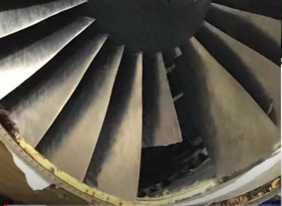 a close up of a jet engine