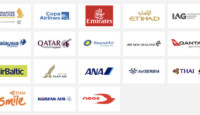 a collage of different airline logos