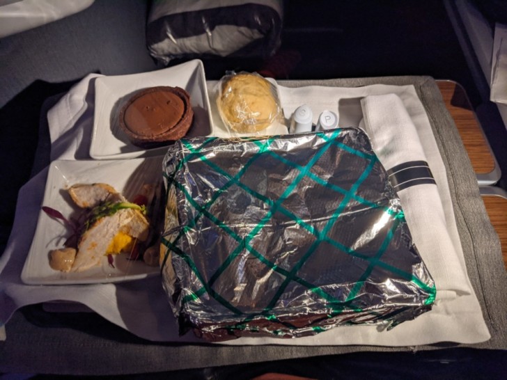 a tray of food on a table