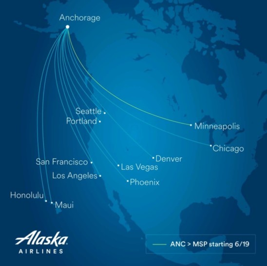 Alaska Airlines Announces New Anchorage/Minneapolis St. Paul Service