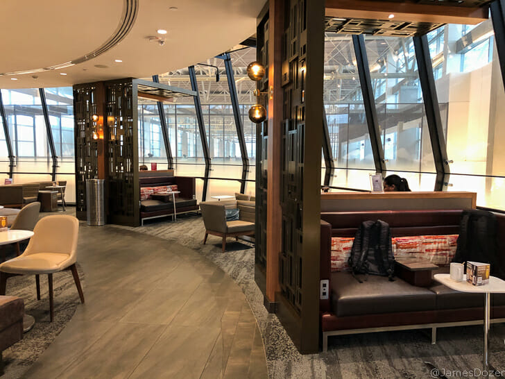 a room with a large window