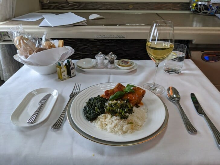 a plate of food on a table