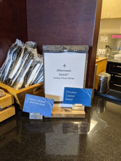 a sign on a counter