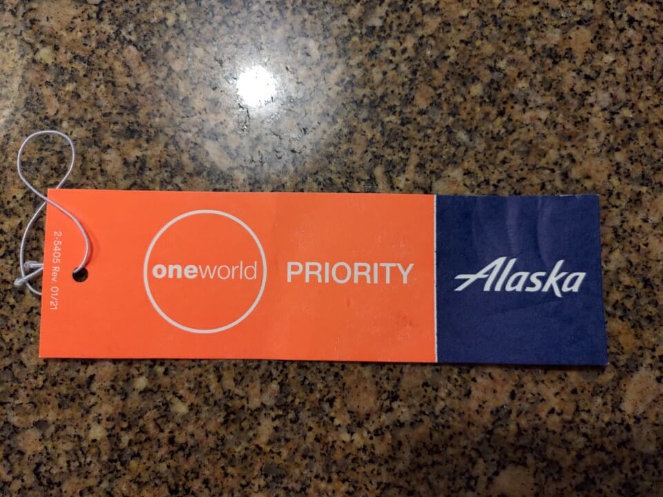 a tag on a counter