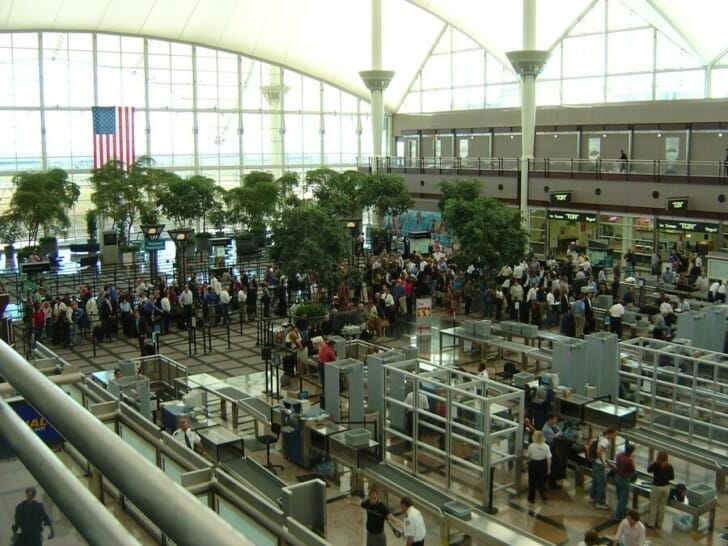 TSA lines stock photo