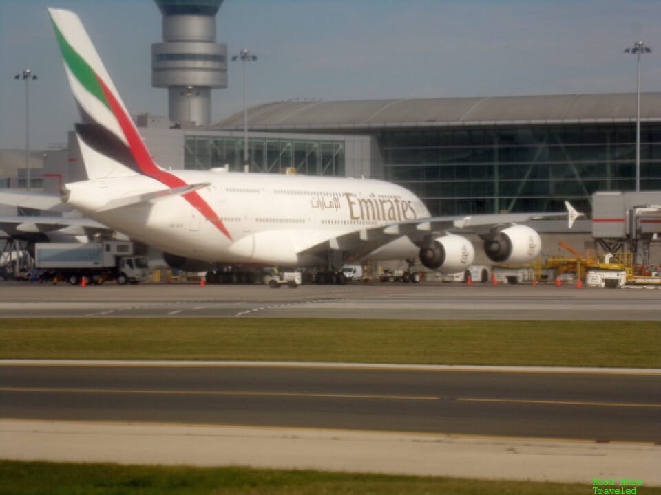 Emirates A380 at YYZ