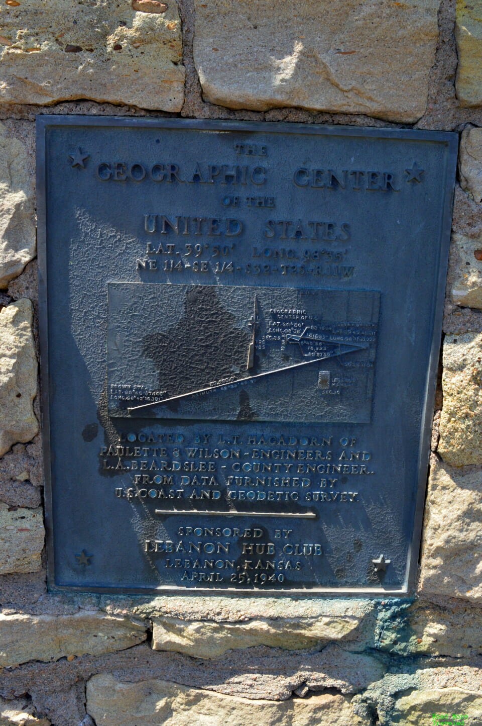 Geographic Center of Contiguous States plaque