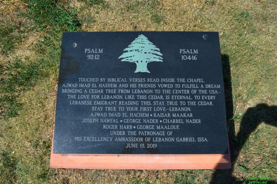 Journey to the Center of the USA - Lebanese plaque