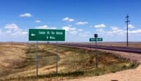 Journey to the Center of the USA - turnoff for South Dakota center