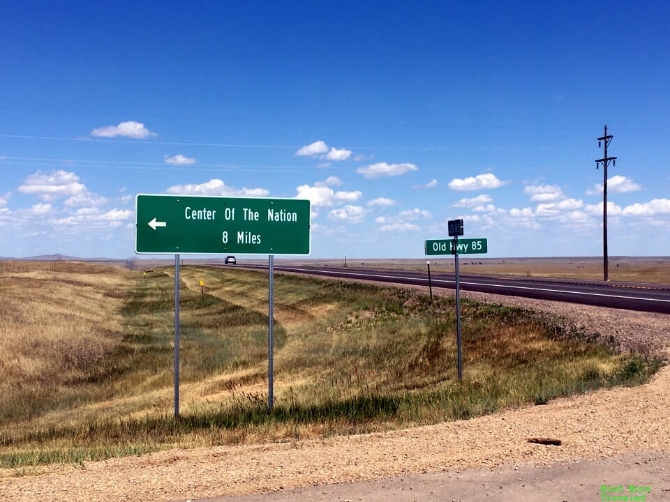 Journey to the Center of the USA - turnoff for South Dakota center