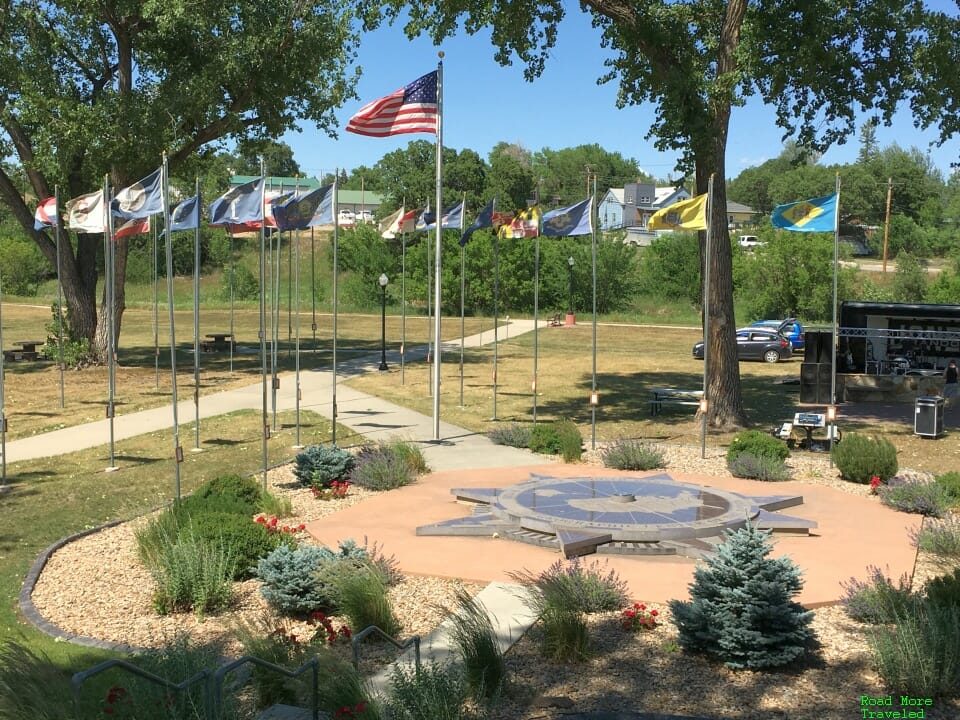 Flags flying at Tri-State Museum, South Dakota