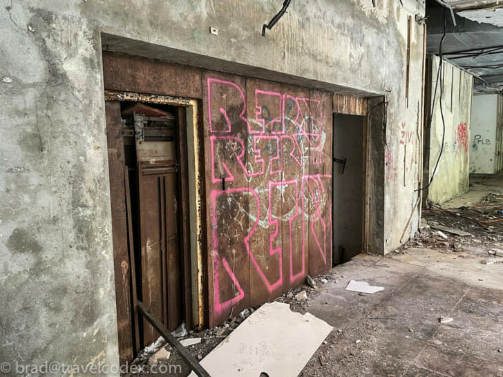 a door with graffiti on it