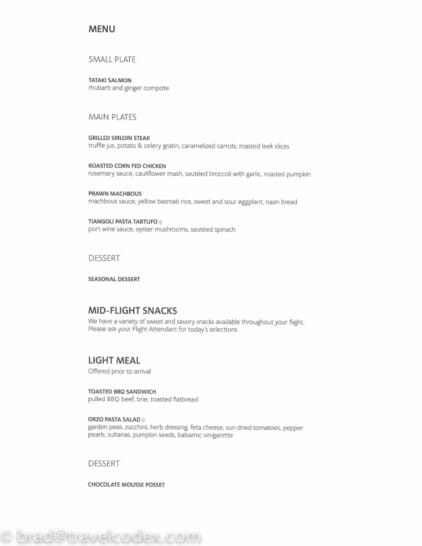 a menu of a restaurant