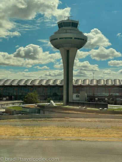 a tower in front of a building