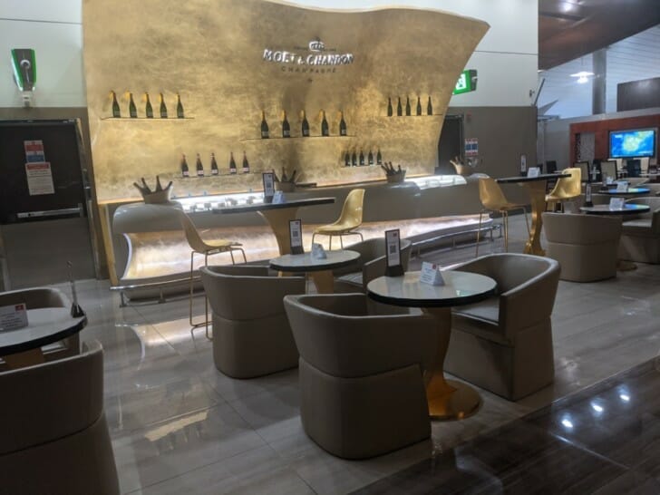 a room with tables and chairs