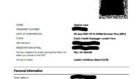 a document with a black mark